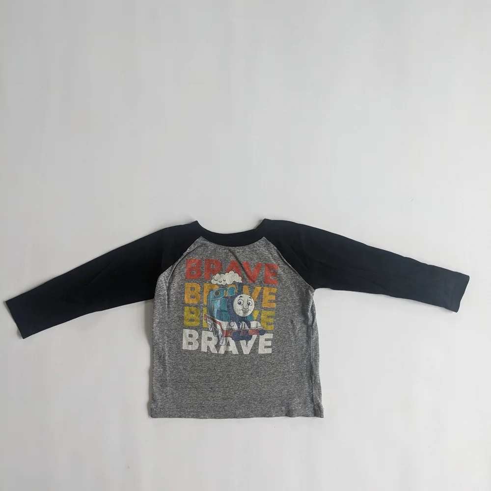 Jumping Beans Raglan Gray and Black Long Sleeve Tee